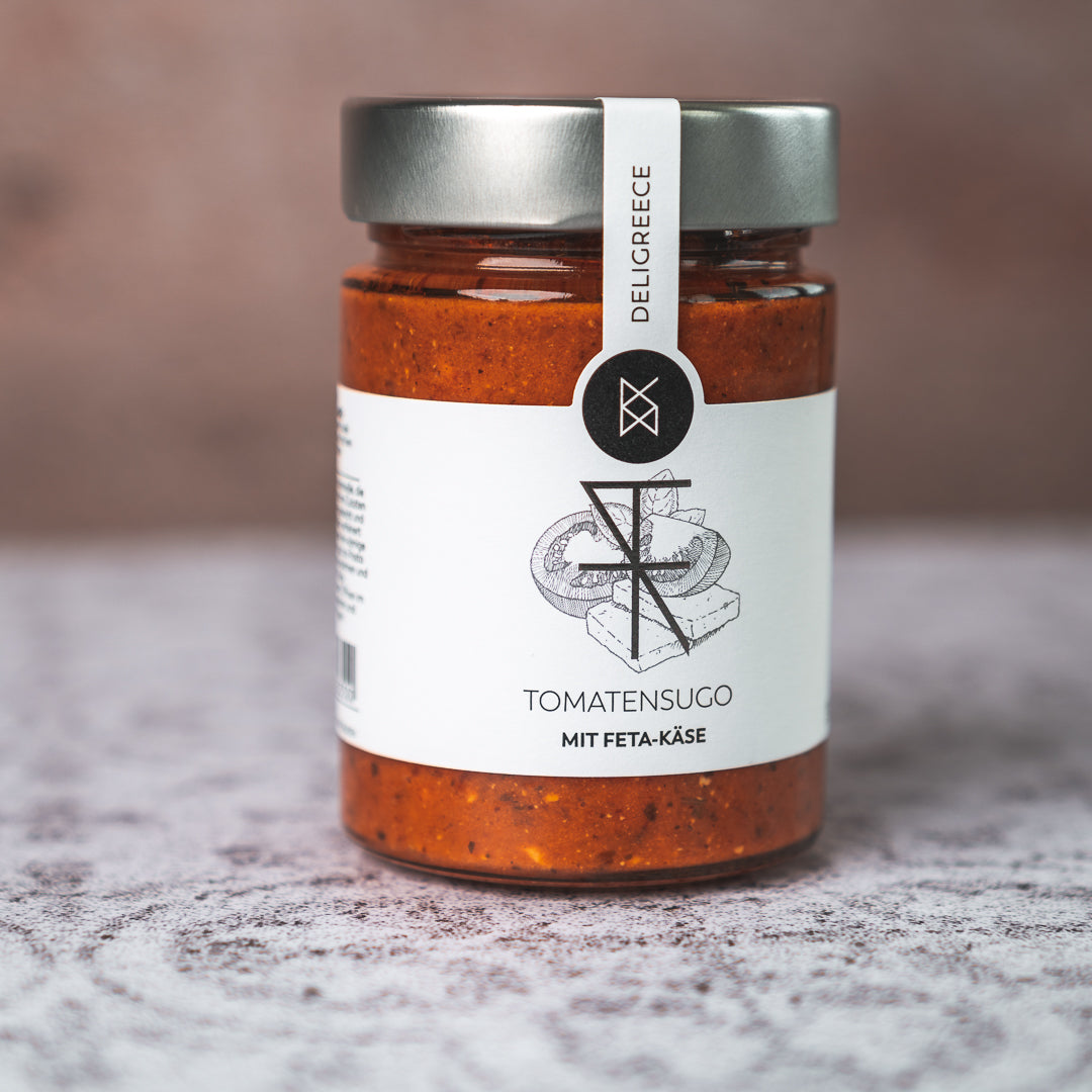 Tomatensugo Feta-Käse