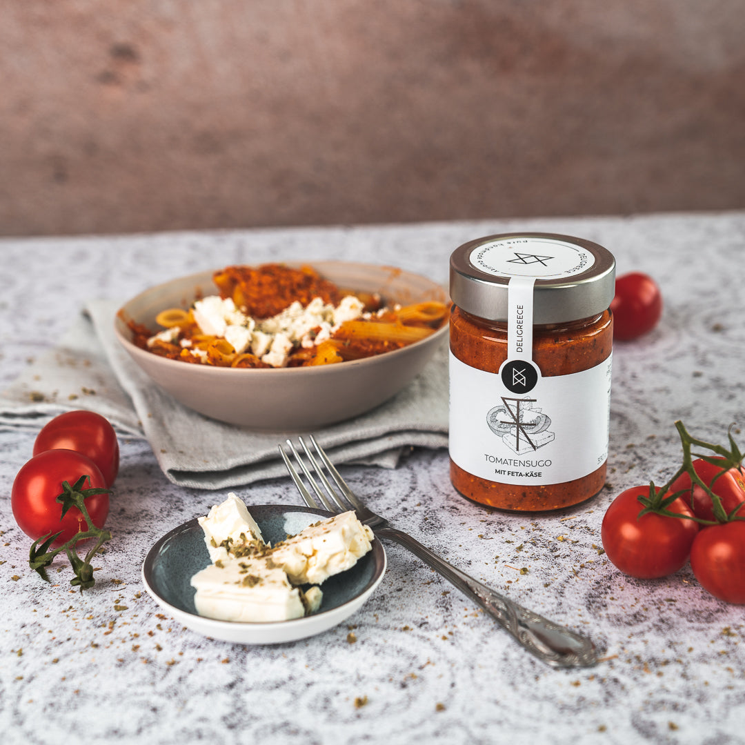Tomatensugo Feta-Käse