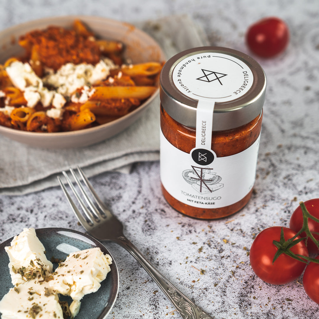 Tomatensugo Feta-Käse