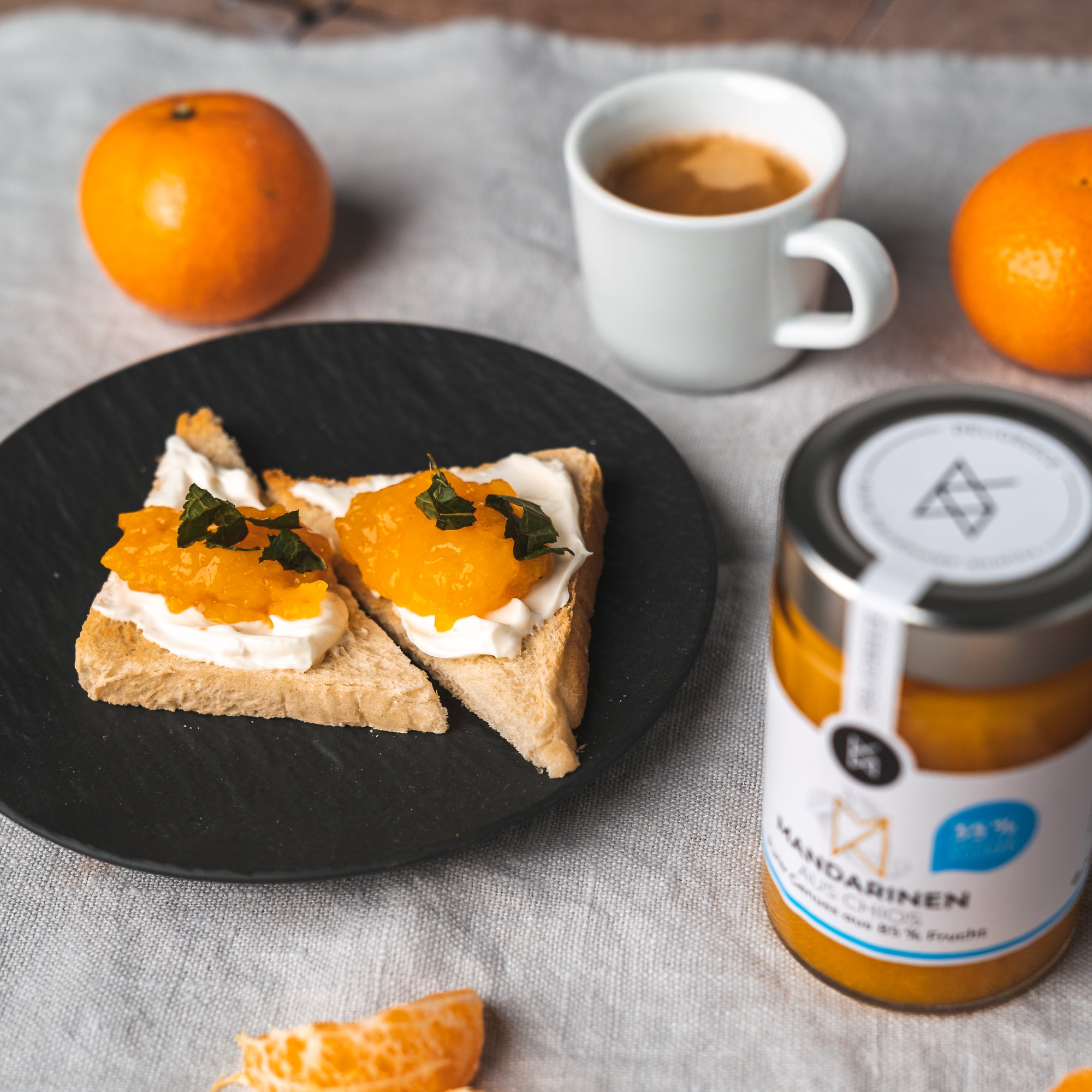 Mandarinen Aufstrich 85%, weniger Zucker