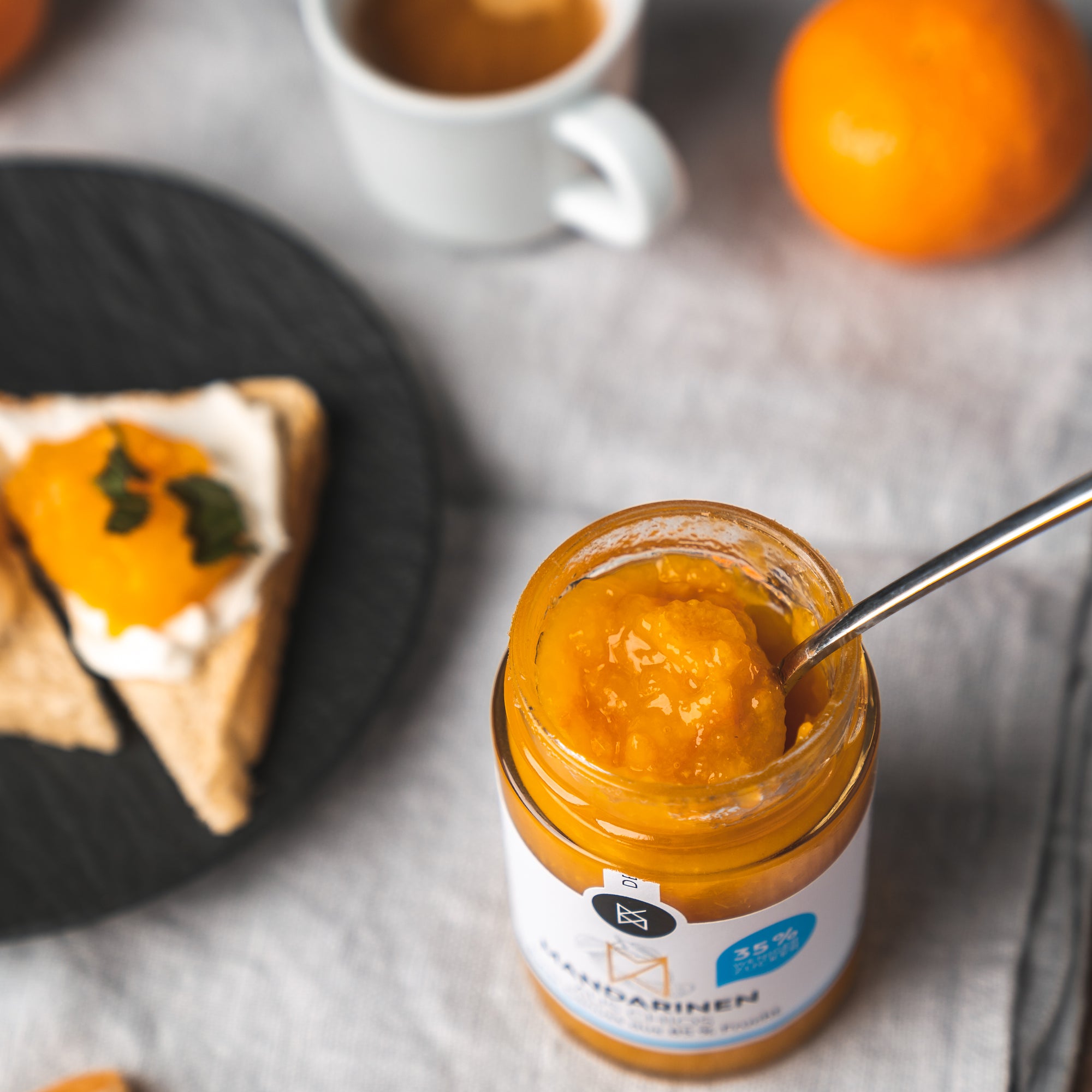 Mandarinen Aufstrich 85%, weniger Zucker