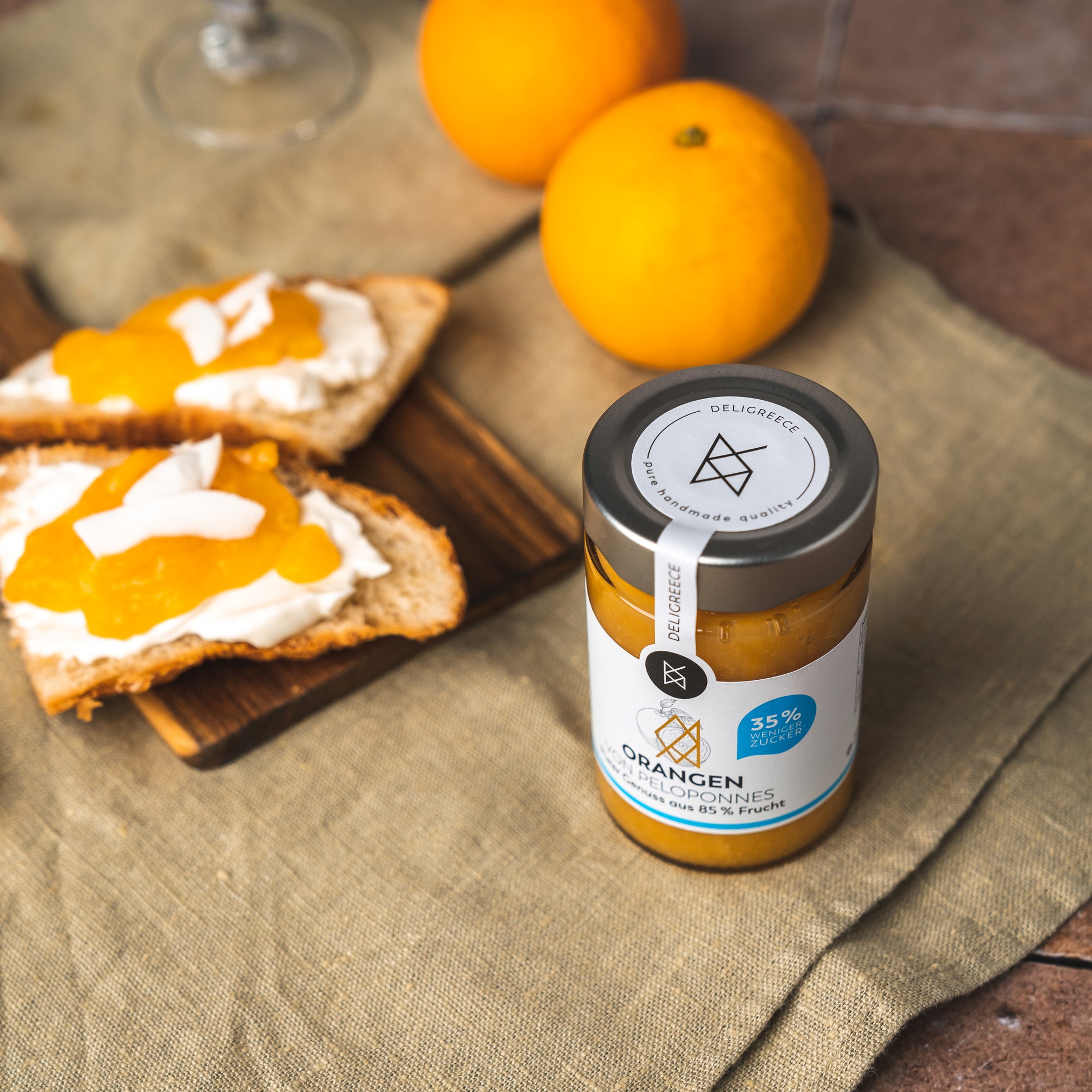 Orangen Aufstrich 85%, weniger Zucker