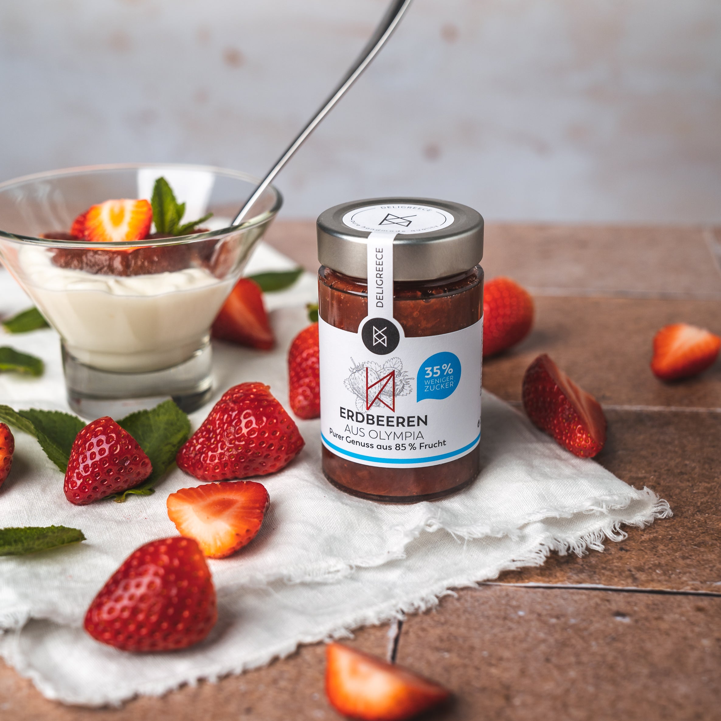 Erdbeer Aufstrich 85%, weniger Zucker – Deligreece | pure handmade quality Erdbeer Aufstrich 85%, weniger Zucker – Deligreece | pure handmade quality